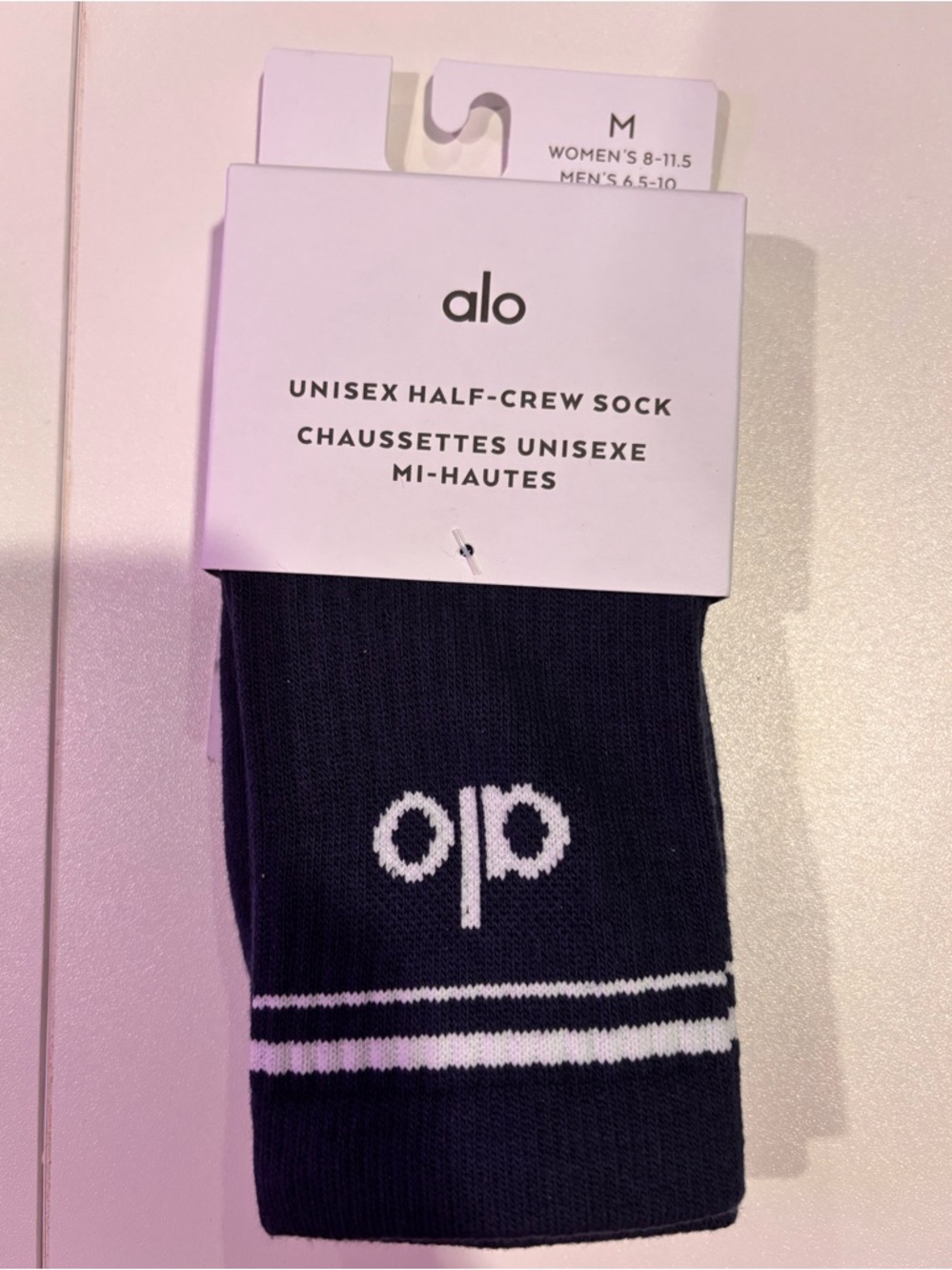 ALO UNISEX HALF CREW - NAVY/WHITE